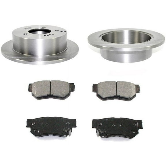 Rear Brake Pad and Rotor Kit - Compatible with 2005 - 2008 Hyundai Sonata 2.4L 4-Cylinder 2006 2007