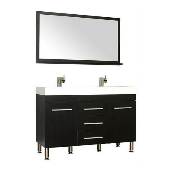 48 in. Ripley Collection Double Modern Bathroom Vanity, Black