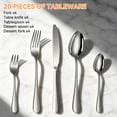 thumbnail image 6 of 20 Piece Silverware Set, Stainless Steel Flatware Cutlery Set for 4, Spoons and Forks Cutlery Set, Mirror Finish, Dishwasher Safe, 6 of 8