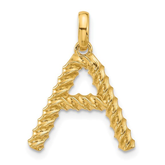 Auriga Fine Jewelry 14K Yellow Gold Fancy Twist Letter A Pendant for Women