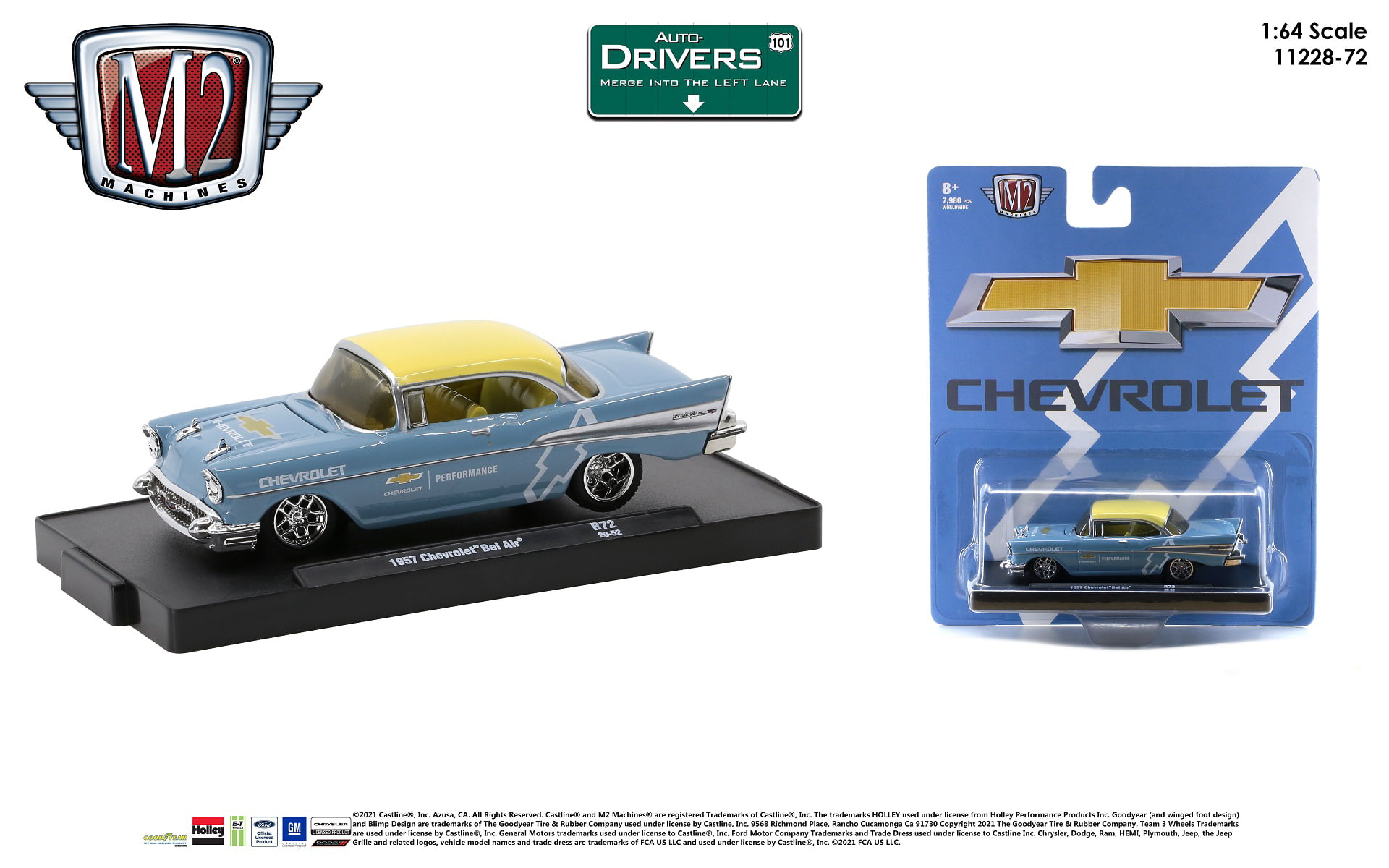 "DRIVERS" RELEASE 72 6 PC SET 1/64 DIECAST MODEL CARS BY M2 MACHINES 11228-72