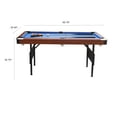 thumbnail image 4 of Miniyam 5.5ft Folding Pool Table, Portable Billiards Game Table with Accessories for Families, Brown&Blue, 4 of 7