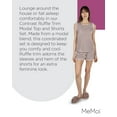 thumbnail image 7 of MeMoi Women's Contrast Ruffle Trim Modal Top and Shorts Set - Womens - Female, XS, Taupe Heather, 7 of 7