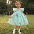 thumbnail image 2 of Hrsba Toddler Girls Dresses Sleeveless Mesh Dress with Bow and Floral Embroidery Sweet Lovely Summer Dress, 2 of 5