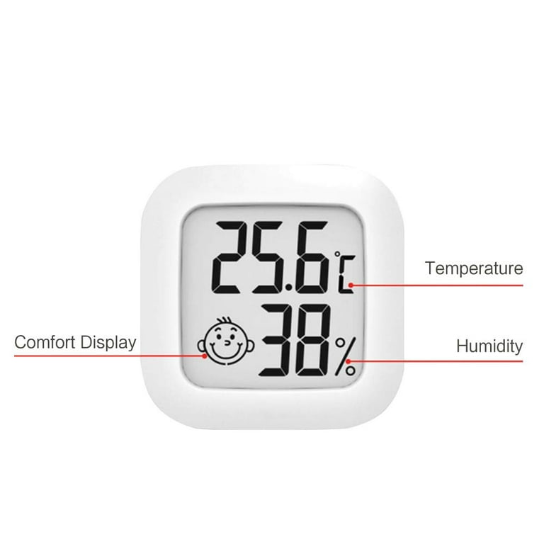 Indoor Mini Thermometer, Humidity Digital High 2 Accuracy Monitor Pack Hygrometer Temperature and Me