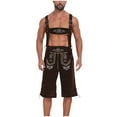 thumbnail image 2 of Njagoc3 Mens Bavarian Leather Lederhosen Shorts Set, Traditional Brown, Oktoberfest & Cultural Events Outfit, 2 of 6