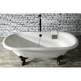 thumbnail image 4 of Aqua Eden VCTDE7232NL5 72-Inch Cast Iron Oval Double Ended Clawfoot Tub (No Faucet Drillings) in White/Oil Rubbed Bronze, 4 of 10