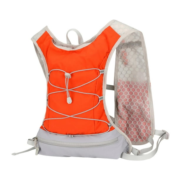 Chaleco de hidratación, mochila para correr, mochila reflectante para hombre y mujer, bolsa deportiva Naranja
