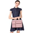 thumbnail image 5 of Mosiso 15 16 inch Laptop Shoulder Bag with 2 Raised&Handle&Belt, Messenger Bag for MacBook&Notebook, Computer Bag for Travel/Business/School/Men/Women Briefcase Case, Pink, 5 of 6