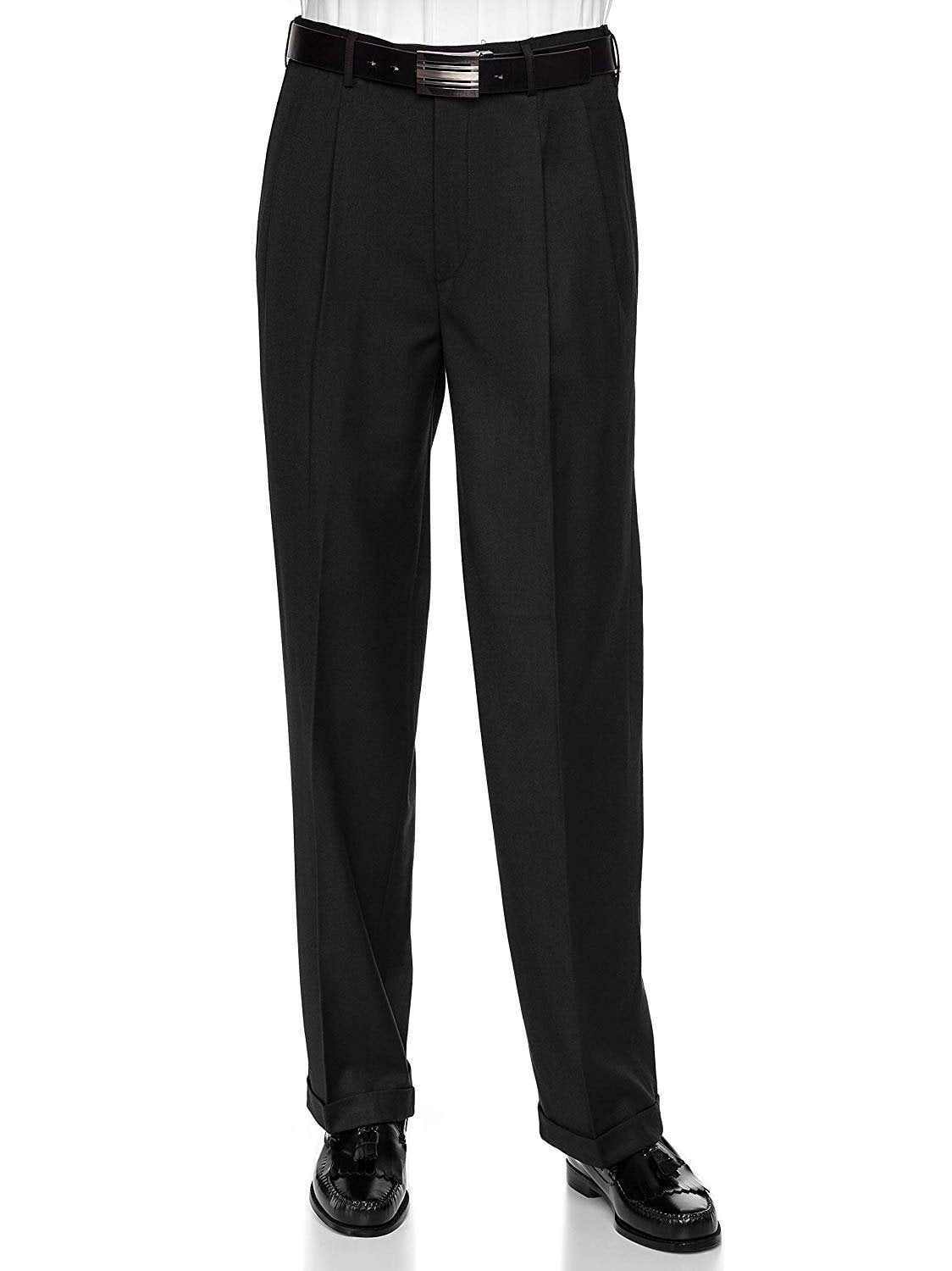 mens pleated pants with expandable waist