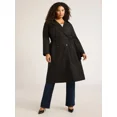 thumbnail image 3 of Sofia Jeans Women's and Women's Plus Size Double Breasted Trench Coat, Sizes XS-5X, 3 of 4