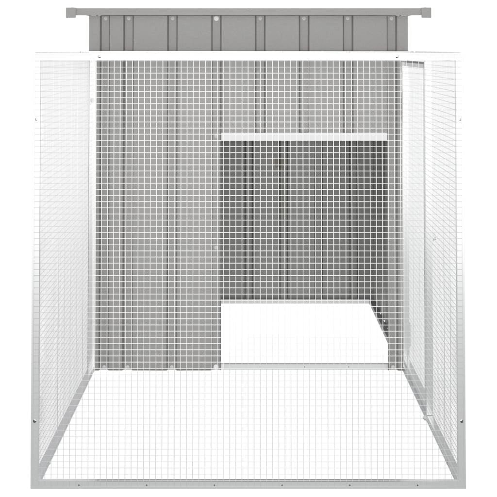 vidaXL Rabbit Cage Gray 78.7"x35.8"x39.4" Galvanized Steel
