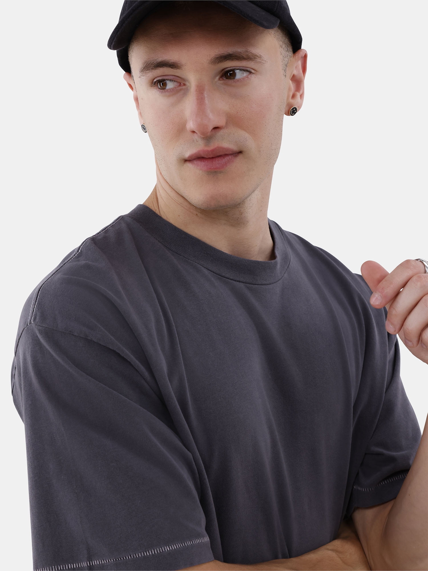 No Boundaries All Gender Cotton Oversize Tee with Short Sleeves, Men's and Big Men's
