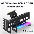 thumbnail image 4 of Universal Vertical GPU Holder PCIe 4.0 X16 Kit Riser ATX Case 5V 3PIN ARGB Video Card Holder Graphics Card Bracket Black,1 x bracket with extension cable kit,Black, 4 of 5