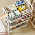 thumbnail image 3 of Cowin 3-Tier Metal Rolling Storage Cart Shelves Rolling Utility Cart Organizer Cart Movable Storage Organizer Bathroom Kitchen Office Workshop White, 3 of 7