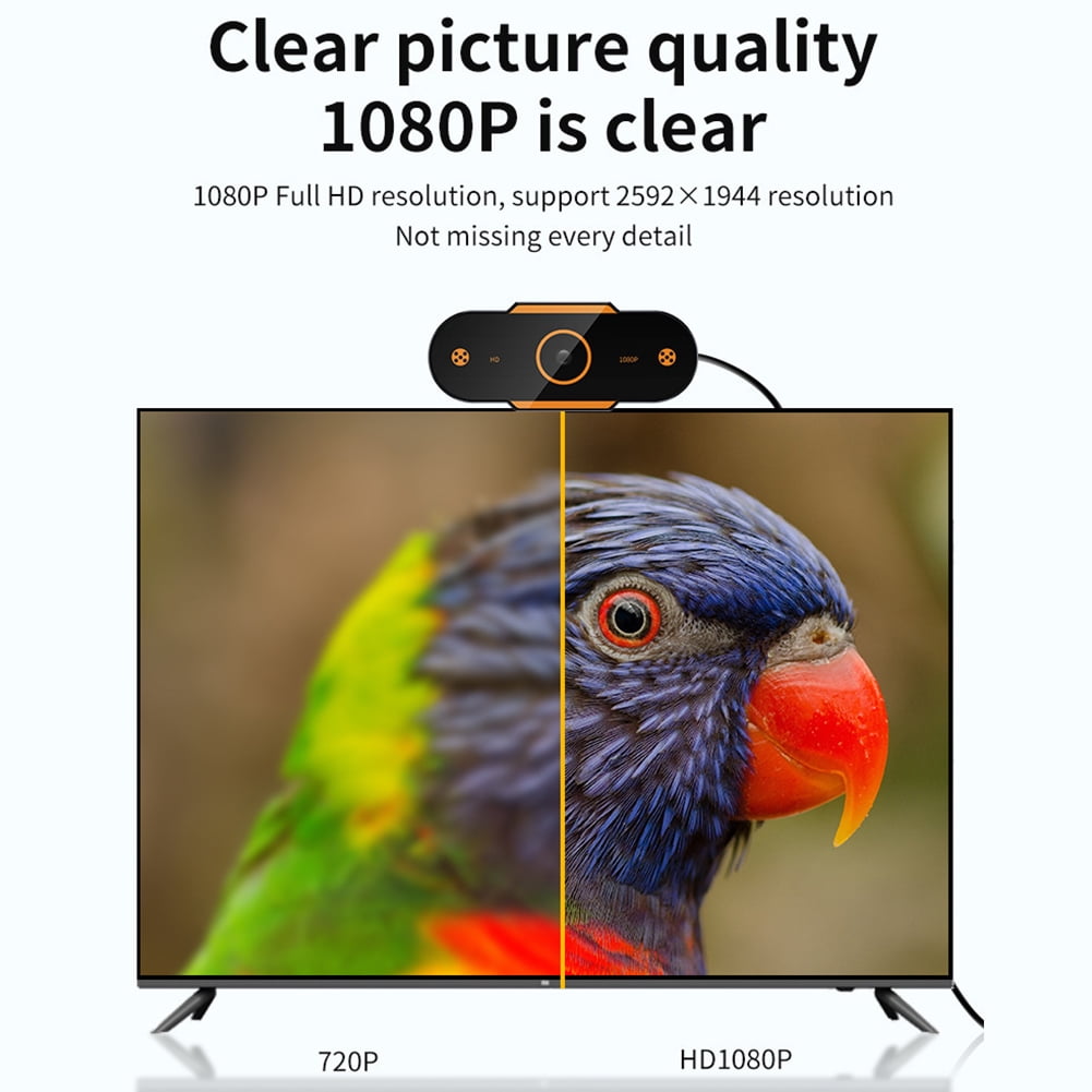 USB Computer Webcam Camera 4K-480P HD Auto  Webcam CMOS PC Camera with Mic for Video Calling Network Teaching Meeting