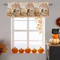 thumbnail image 6 of Fall Dog Pumpkin Valances for Windows, 42 x 18in, Maple Leaf Floral Retro Orange Plaid Rod Pocket Kitchen Valance Curtain Light Filtering Window Treatments for Living Room Bedroom, 1 Panel, 6 of 7
