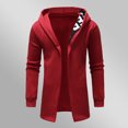 thumbnail image 5 of Maoxin Mens Jacket Men's Solid Color Zipper Pocket With Velvet Long Sleeved Hooded Casual Jacket Jackets for Men , Red , S, 5 of 7