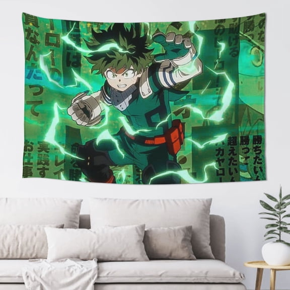 My Hero Academia Izuku Midoriya Tapestry Wall Hanging Home Decoration Wall Blanket Dormitory Living Room Bedroom Backdrop Poster( 60x40inch)