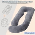 thumbnail image 5 of U-Shaped Full Body Pillow with Soft Velvet Cover, Adjustable PP Cotton Filling, Support Pillow for Side Sleeping, Back, Waist, Hip and Leg Support, Grey, 5 of 5