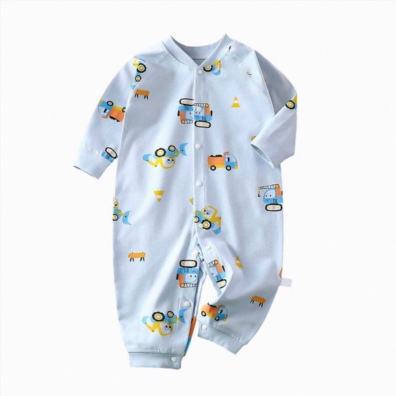felwors Newborn Infant Baby Boys Girls Bodysuit Jumpsuits with Button Long Sleeve Rompers Overall