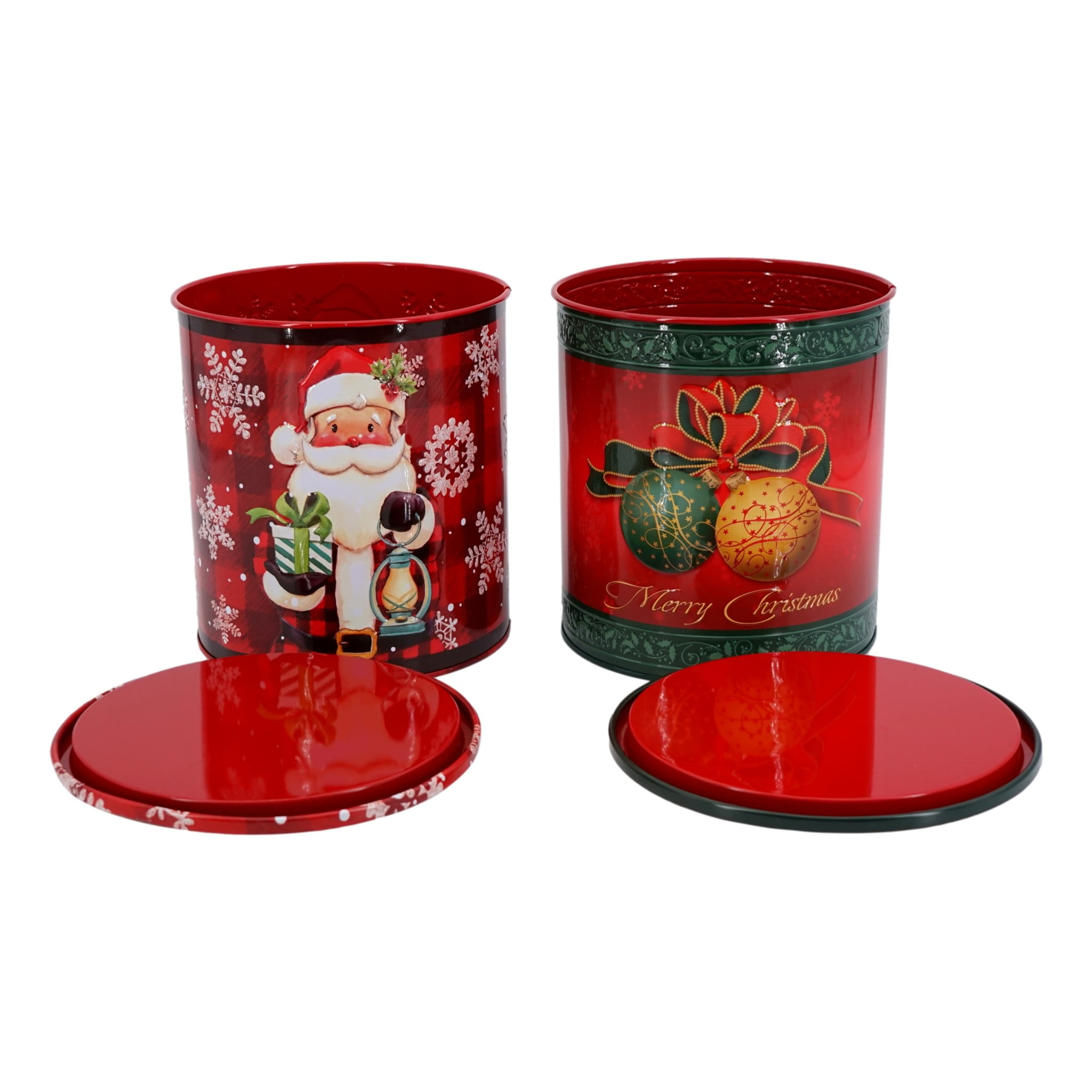 Christmas Decor 3 Pack Glass Storage Jars with Airtight Bamboo Lid,  Christmas Buffalo Plaid Canisters Set for Kitchen Countertop - Clear  Christmas