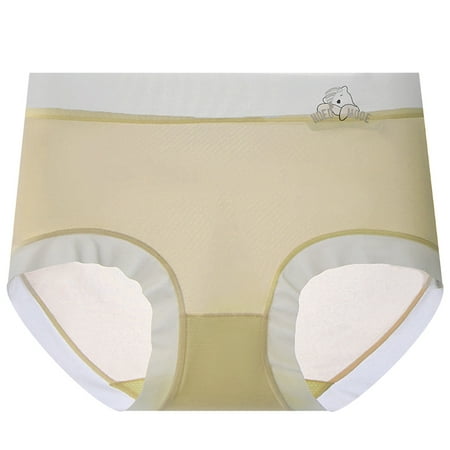Landzoo Ladies Ultrathin Traceless Breathable Ice Silk Mid High Waist Hip Lifting Transparent Soft Panties Breathable Stylish Flexible Women Underwear
