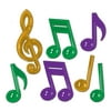Club Pack of 84 Green, Purple and Gold Mardi Gras Plastic Musical Notes 13"