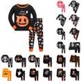 thumbnail image 2 of Kcolen Halloween Gifts Halloween Pajamas 2PCS Outfit, Long Sleeve Crewneck Halloween Graphic Top & Long Pants 2 Piece Fall Winter Sleepwear Set, 2 of 5