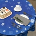 thumbnail image 5 of Winter Blue Snowflake Tablecloth Blue and White Round Tablecloth 60 Inch Snow Winter Table Cloth for Farmhouse Kitchen Decor Polyester Fabric Christmas Table Cover for Holiday Party Outdoor Camping, 5 of 6