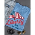 thumbnail image 3 of Liberty 4Th Of July Waving Flag T-Shirt Women -Image by Shutterstock, Female Small, 3 of 4