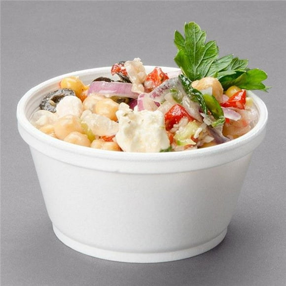Dart Container 8SJ20 8 oz White Foam Ex Squat Food Container - Case of 1000