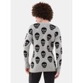 thumbnail image 3 of No Boundaries Jacquard Cardigan Sweater, Midweight, Women's, 3 of 5