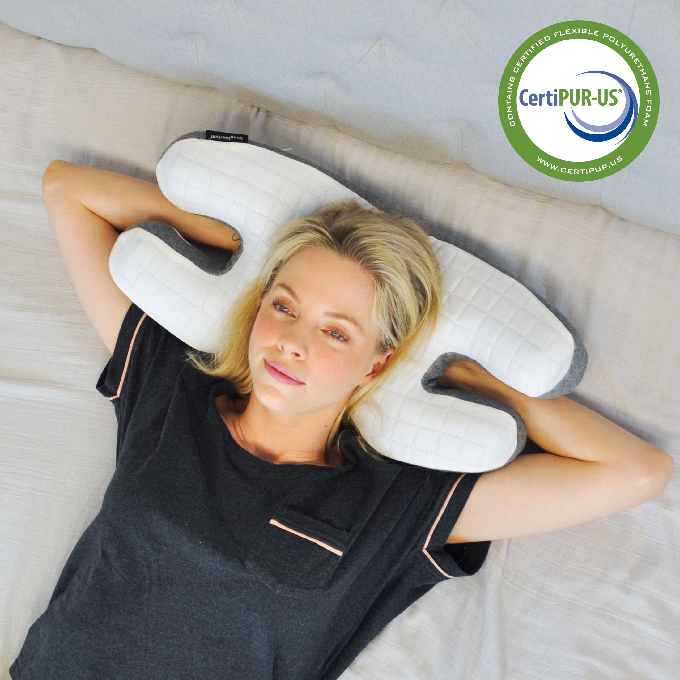 Wondertech Ergonomic Memory Foam Facial Pressure Relief Beauty Pillow with Cooling Cover