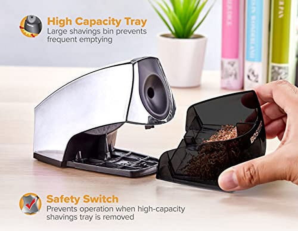 Bostitch Personal Electric Pencil Sharpener, Powerful Stall-Free Motor, Chrome