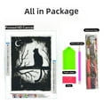 thumbnail image 2 of 5D Diamond Art Painting Easy Black White Sketch of Cat on Tree Moon DIY Paint with Full Drill Round Diamond Gems Painting by Number Kits for Adults Art Craft Home Wall Decor 15.8x19.8in(2), 2 of 8