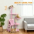 thumbnail image 4 of PawHut 53" Cat Tree Tower with Condo, Large Kitten Activity Centre, Pink, 4 of 10
