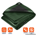 thumbnail image 2 of Tarpco Safety 14 Mil Extra Heavy Duty Tarp Camping Tarpaulin Waterproof Cover, Green and Black 25' x 45'Ft, 2 of 7