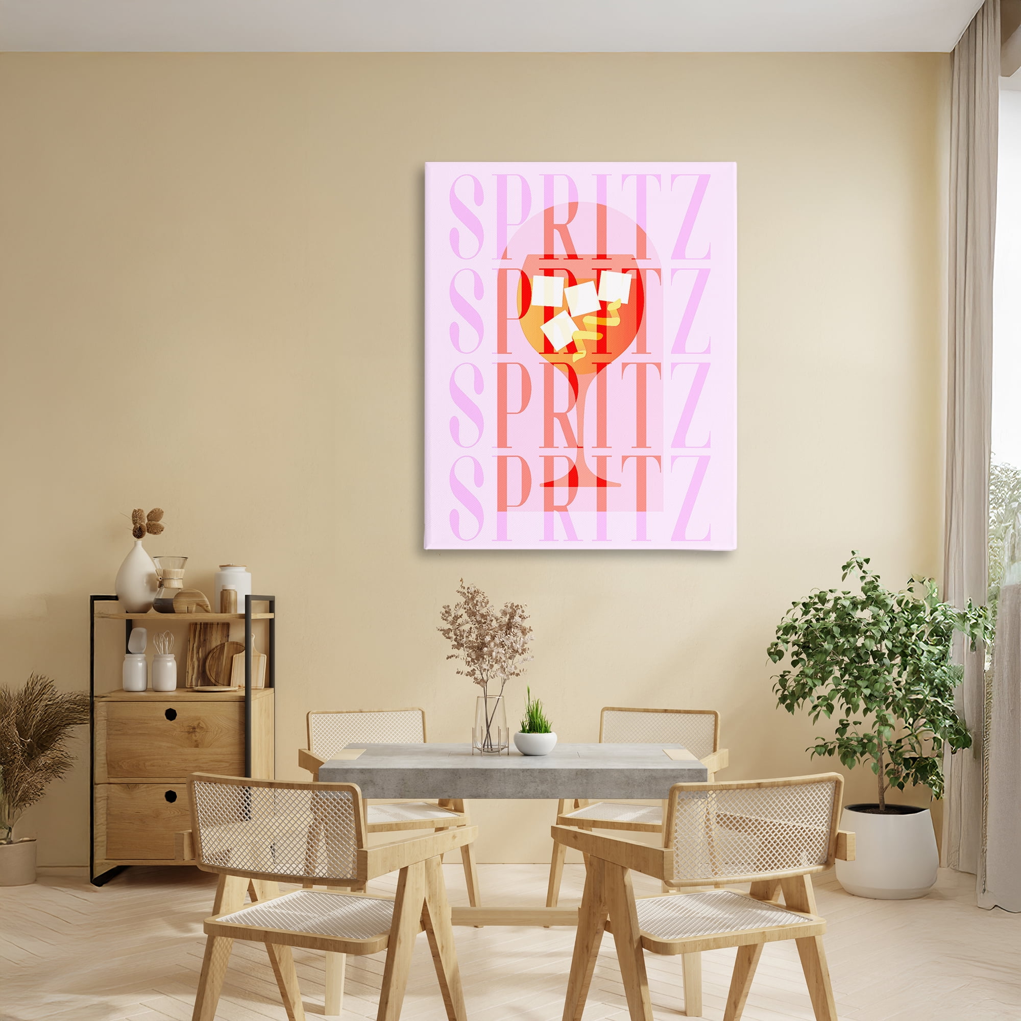 Retro Pastel Spritz Canvas Wall Art, design by Lil' Rue