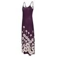 thumbnail image 4 of DYMADE Women V-Neck Floral Printed Suspender Casual Sexy Long Dress, 4 of 6