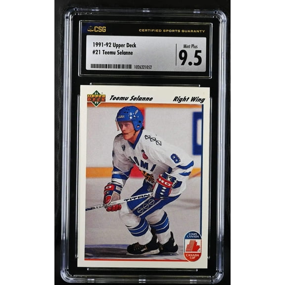 Teemu Selanne 1991-92 Upper Deck Rookie Card CSG 9.5