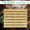thumbnail image 2 of PALM NAKI Bamboo Bathmat - 100% Natural Wooden Floor Mat - Non-Slip, Sustainable, Eco-Friendly - Modern Asian Design - Perfect for Bathroom & Spa (17x13), 2 of 7