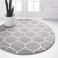 thumbnail image 1 of Unique Loom 3151568 6 x 6 ft. Rounded Trellis Frieze Round Rug, Light Gray, 1 of 5