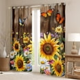 thumbnail image 2 of Castle Fairy Sunflowers Daisy Butterflies Curtains Pack of 2 (42x84 Each) for Boys Girls,Chic Floral Blossoms Curtains Blackout,Old Barn Door Bedroom Curtains,Lightweight Room Decor, 2 of 6