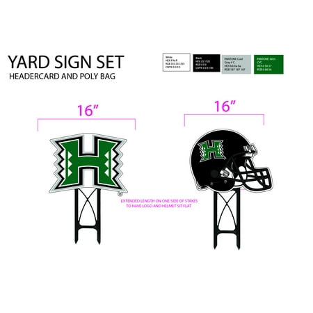 NCAA Hawaii Rainbow Warriors 2 Pack of Team Fandom Yard Signs with Assorted Local Graphics