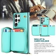 thumbnail image 5 of Crossbody Wallet Case for Samsung S23 Ultra, RFID Blocking PU Leather Zipper Handbag Purse Flip Cover, Kickstand Case with Card Slots Holder Wrist Strap Lanyard for Samsung Galaxy S23 Ultra, Mint, 5 of 12