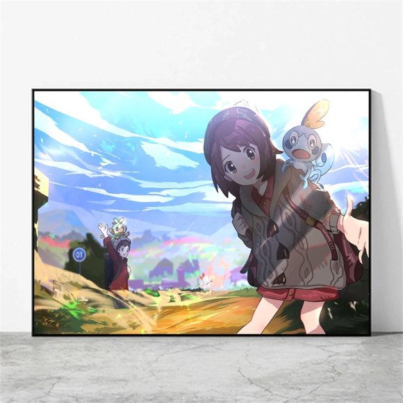 Canvas Artwork Pokemon Eevee Painting Wall Stickers Modern Home Gifts Kid Action Figures Cartoon Character Picture Decorative