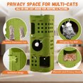 thumbnail image 3 of Inadays Cat House for Indoor Cats, 3-Storey Cozy Felt Cat Bed Cave with Tunnel Hideaway, Large Multi-Cat Condo for Rest & Play, Green, 3 of 8