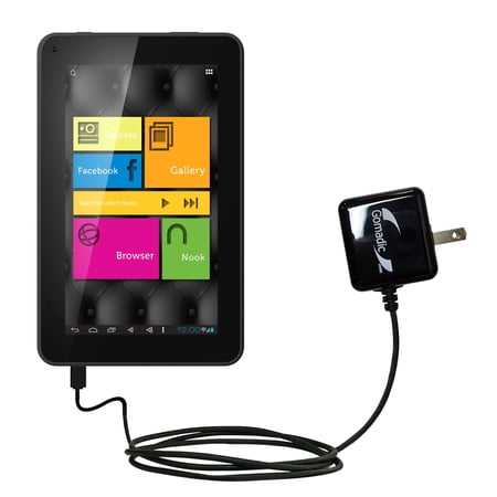 Gomadic Intelligent Compact AC Home Wall Charger suitable for the Polaroid PMID800 - High output power with a convenient, foldable plug design - Uses