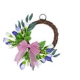 thumbnail image 2 of Spring Artificial Tulip Wreath for Front Door 14 Inch, Indoor Outdoor Floral Wall Hanging Decor, Rattan Door Hanger for Home, Porch, or Window, 2 of 5